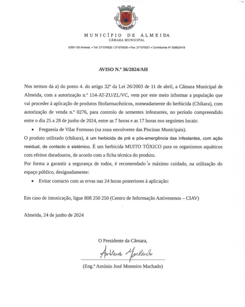 Aviso N 36 2024 Herbicida