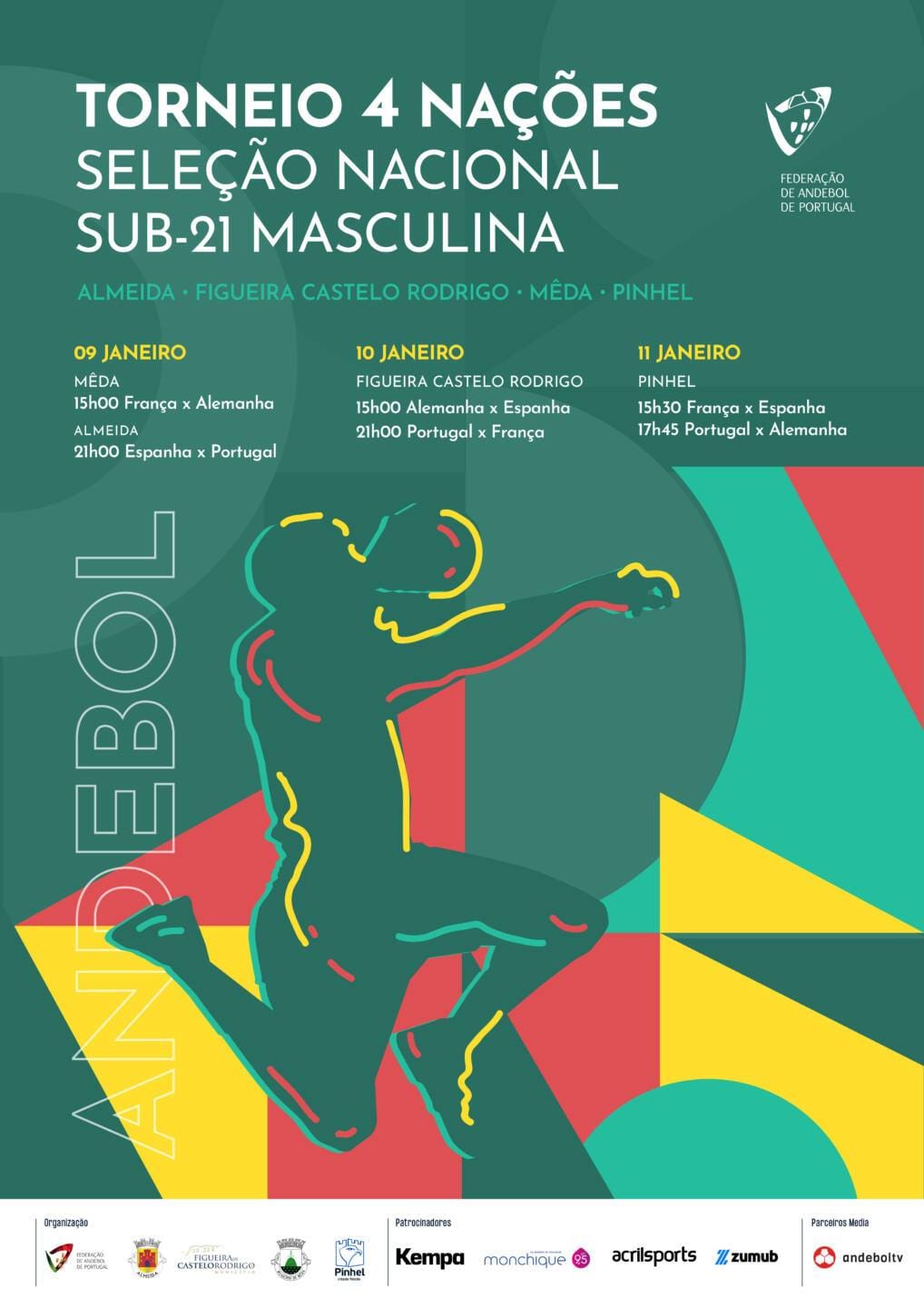 Cartaz Torneio 4 Nacoes Selecao Nacional Sub 21 Masculina