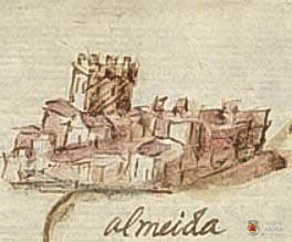 003 – “Plano de la frontera de España y Portugal correspondiente a Salamanca y Extremadura con sus sistemas defensivos a ambos lados” (pormenor). Incluído numa carta de Urbano de Ahumada, Mestre de Campo, de 23 de dezembro de 1643. Ref.: Archivo General de Simancas, Valladolid. Mapas, Planos y Dibujos: 56-089.