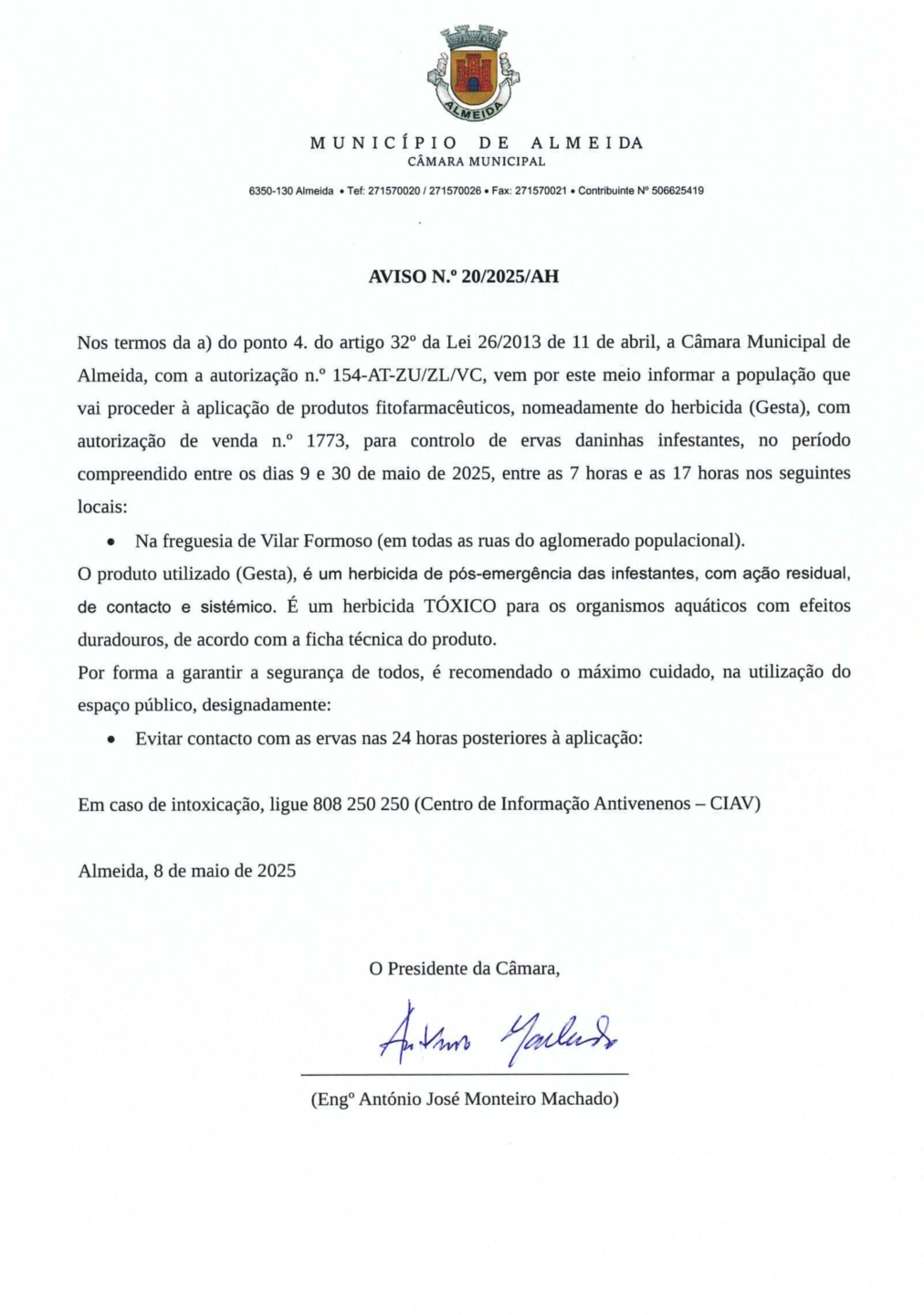 Aviso N 20 2025 Herbicida Page 0001