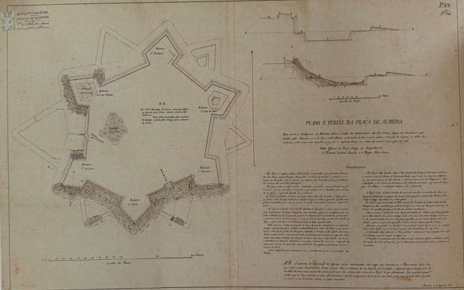 2 Esboços Dos Planos E Profiz Da Praça De Almeida