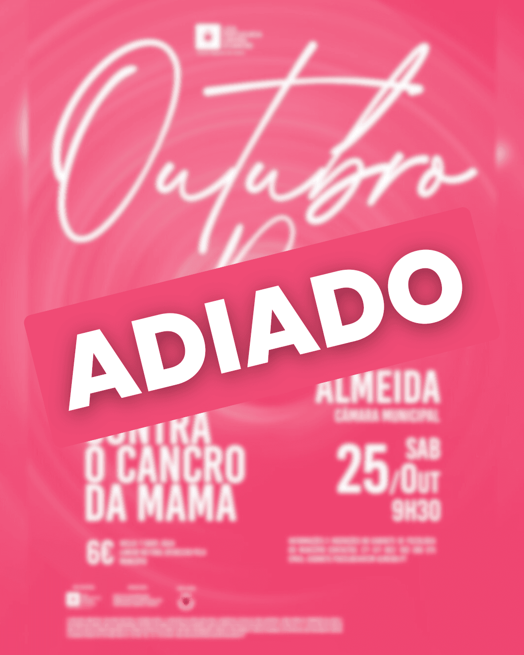 Caminhada Contra o Cancro da Mama adiada para o dia 08 de novembro de 2025